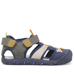 sandalias QUETS! azules en tonos verdes y naranjas