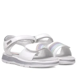 sandalias Quets! con doble velcro, dibujo de arcoiris y textura en la suela