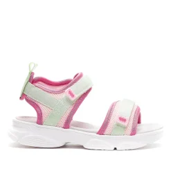 sandalias QUETS! deportivas rosas con tiras verdes