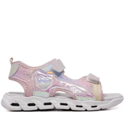 Sandalias QUETS! deportivas rosas con luces multicolor