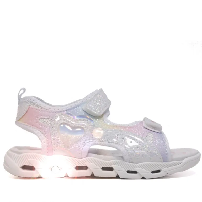 Sandalias QUETS! deportivas blancas con luces multicolor