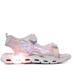 Sandalias QUETS! deportivas rosas con luces multicolor