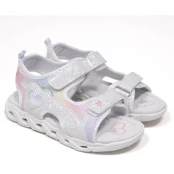 Sandalias QUETS! deportivas blancas con luces multicolor