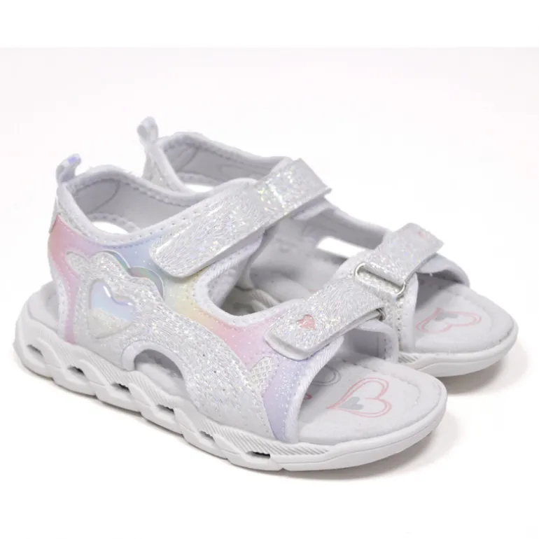 Sandalias QUETS! deportivas blancas con luces multicolor
