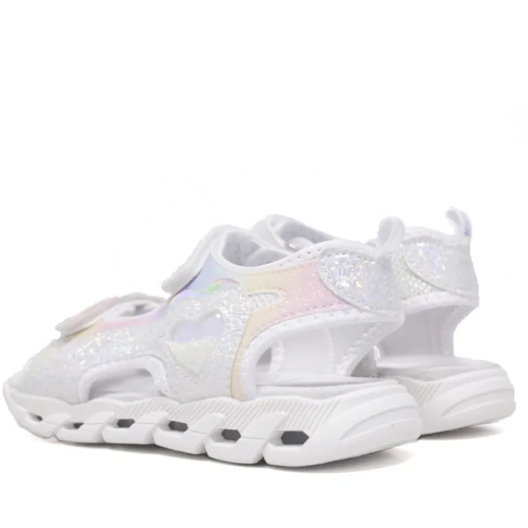 Sandalias QUETS! deportivas blancas con luces multicolor