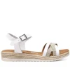sandalias Redlove laia blancas con tiras delanteras cruzadas