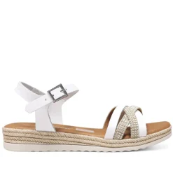 sandalias Redlove laia blancas con tiras delanteras cruzadas
