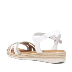 sandalias Redlove laia blancas con tiras delanteras cruzadas