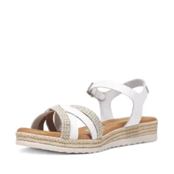 sandalias Redlove laia blancas con tiras delanteras cruzadas