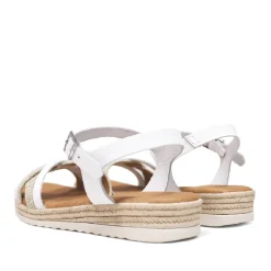 sandalias Redlove laia blancas con tiras delanteras cruzadas
