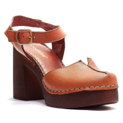 Sandalias tacón Redlove herminia marrones de piel y talón alto
