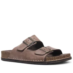 Sandalias Walk & Fly marrones tipo bio con doble pala con hebillas