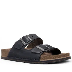 Sandalias Walk & Fly negras tipo bio con doble pala con hebillas