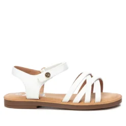 sandalias Xti blancas con tiras cruzadas y cierre de velcro al tobillo