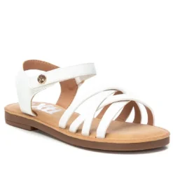 sandalias Xti blancas con tiras cruzadas y cierre de velcro al tobillo