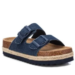 sandalias Xti tejanas de doble pala con hebilla y suela de rafia