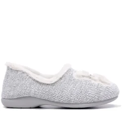 Zapatillas casa de tejido con diseño de osito cerradas