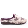 Zapatillas casa Laro abrigadas con borreguita y diseño de copos