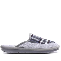 Zapatillas casa Laro grises a cuadros