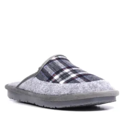 Zapatillas casa Laro grises a cuadros