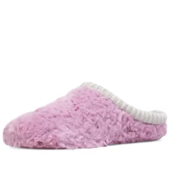Zapatillas casa Querol rosas de pelito y ribete de punto