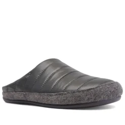 Zapatillas casa Querol verde oscuro con efecto acolchado