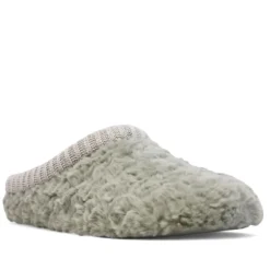 Zapatillas casa Querol verdes de pelito y ribete de punto