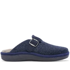 Zapatillas casa Salvi azules de felpa con hebilla