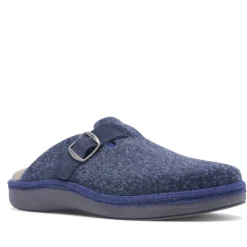 Zapatillas casa Salvi azules de felpa con hebilla