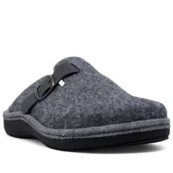 Zapatillas casa Salvi grises de felpa con hebilla