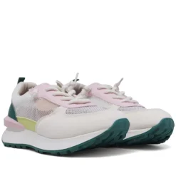 Zapatillas Chika 10 modelo nenufar rosas con complementos verdes