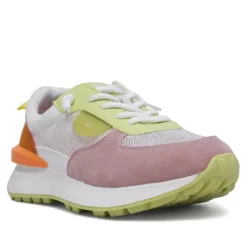 Zapatillas Chika 10 modelo nenufar rosas con complementos fluor