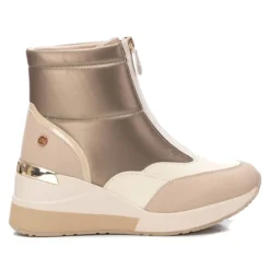 Zapatillas cuña Xti 141926 beige acolchada con cremallera delantera