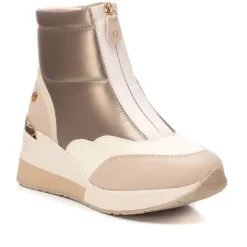 Zapatillas cuña Xti 141926 beige acolchada con cremallera delantera