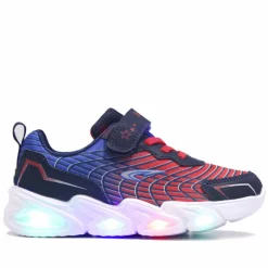 Zapatillas deporte azules y rojas con luces