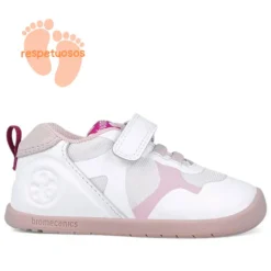 ZAPATILLAS DEPORTE BIOMECANICS DE NIñA BLANCO Y ROSA 252163D
