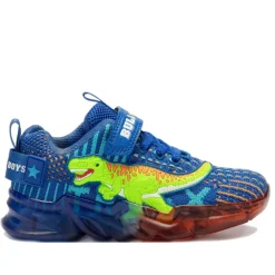 Zapatillas deporte Bull Boys azules oscura con detalles naranjas