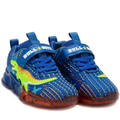 Zapatillas deporte Bull Boys azules oscura con detalles naranjas