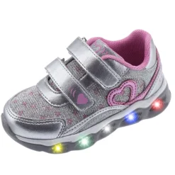 Zapatillas deporte Chicco corsa en color plateado con inserciones en tejido técnico gris brillante