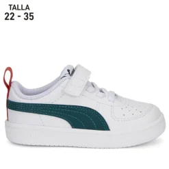 Zapatillas deporte Puma Rickie AC con logo en verde infantiles