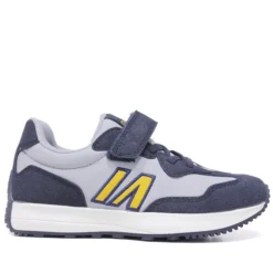 Zapatillas deporte QUETS! azules con cordones elásticos y velcro
