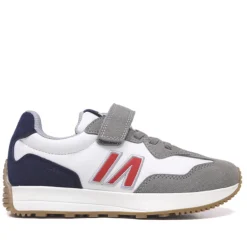 Zapatillas deporte QUETS! blancas y grises con cordones elásticos y velcro