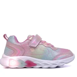 Zapatillas deporte QUETS! con diseño de corazones rosas y luces