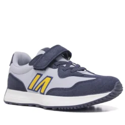 Zapatillas deporte QUETS! azules con cordones elásticos y velcro