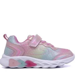 Zapatillas deporte QUETS! con diseño de corazones rosas y luces