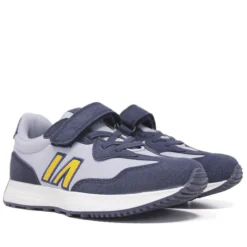 Zapatillas deporte QUETS! azules con cordones elásticos y velcro