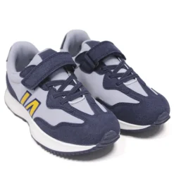 Zapatillas deporte QUETS! azules con cordones elásticos y velcro
