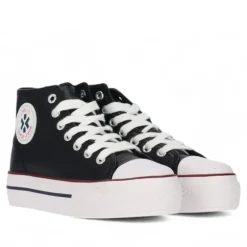 Zapatillas lona Chika 10 City Up negras de piel vegana