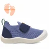 Zapatillas lona Kickers blue fonce estilo calcetín con velcro respetuosas
