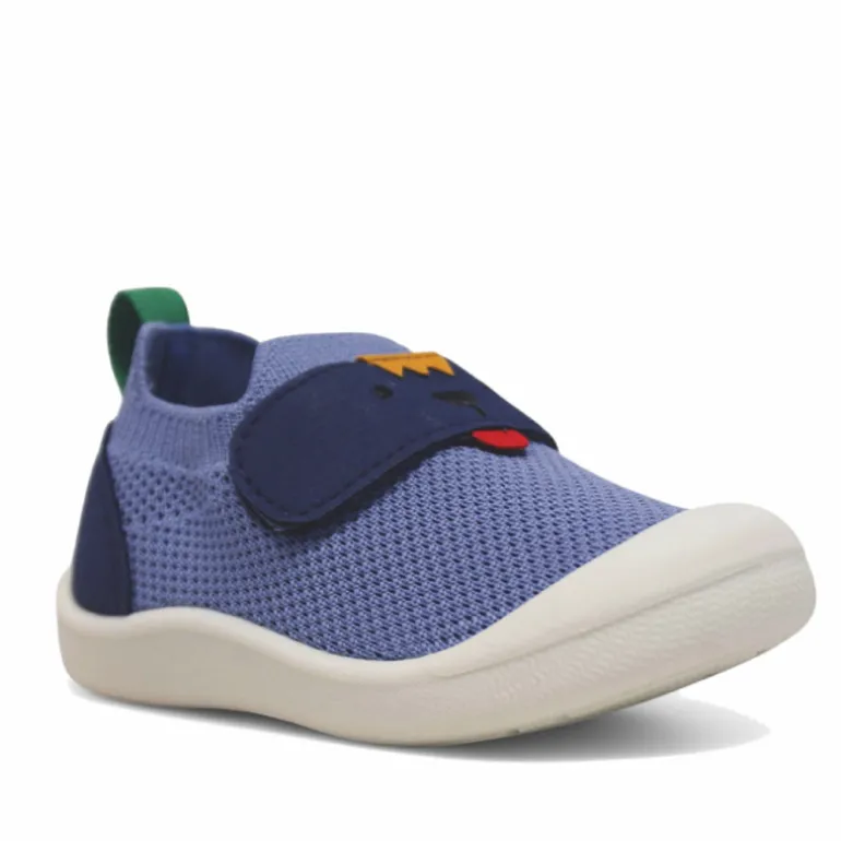 Zapatillas lona Kickers blue fonce estilo calcetín con velcro respetuosas